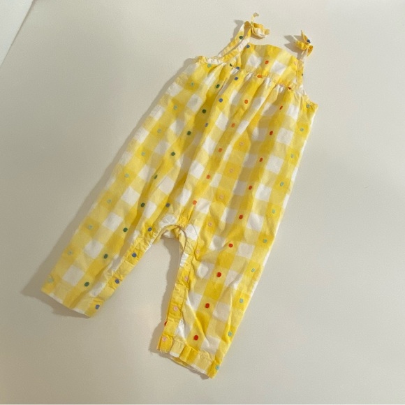 Hanna Andersson Yellow Toddler Jumper Plaid with Pokka Dots Size 18-24 Months - Picture 1 of 7